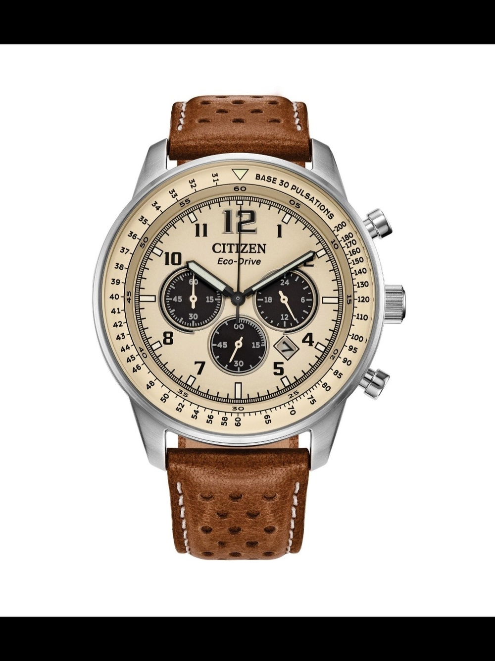 NEW Citizen Men's CA4500-08X Eco-Drive Chronograph Stainless Steel Leather Watch - Picture 13 of 15